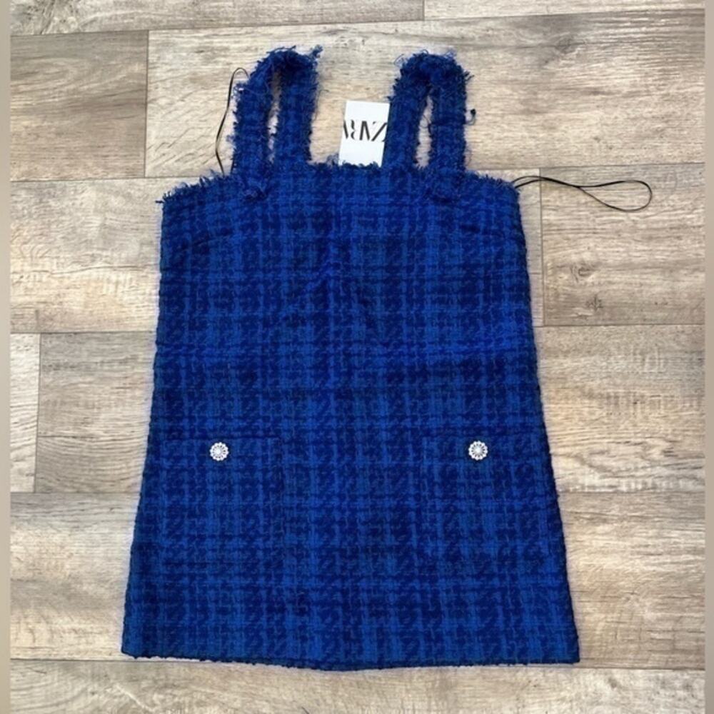 ZARA BLOGGER FAVE!!! Tweed Jumper Dress with Jewel Buttons NWT π - Picture 15 of 16